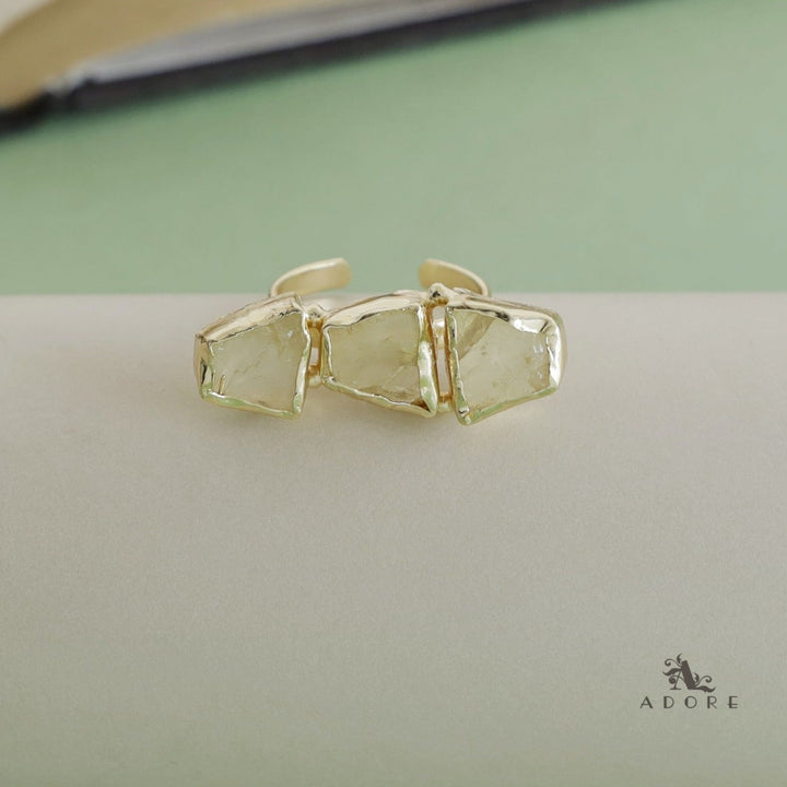 Three Raw Stone Ring