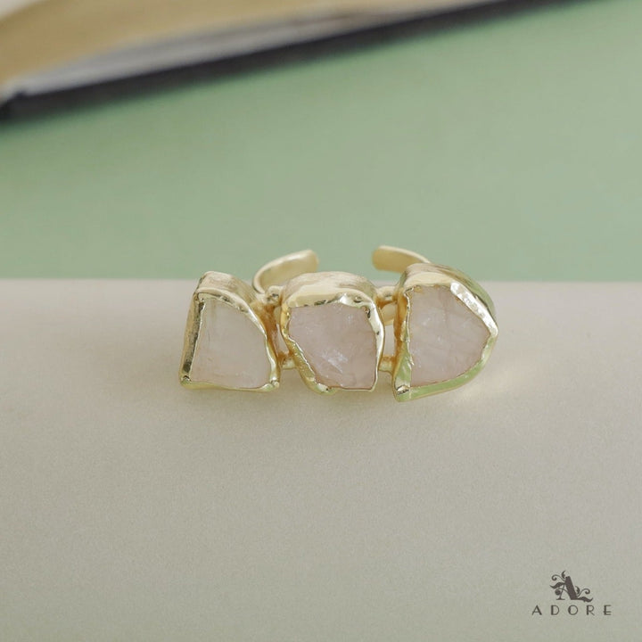 Three Raw Stone Ring