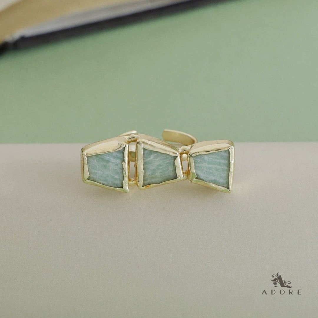 Three Raw Stone Ring