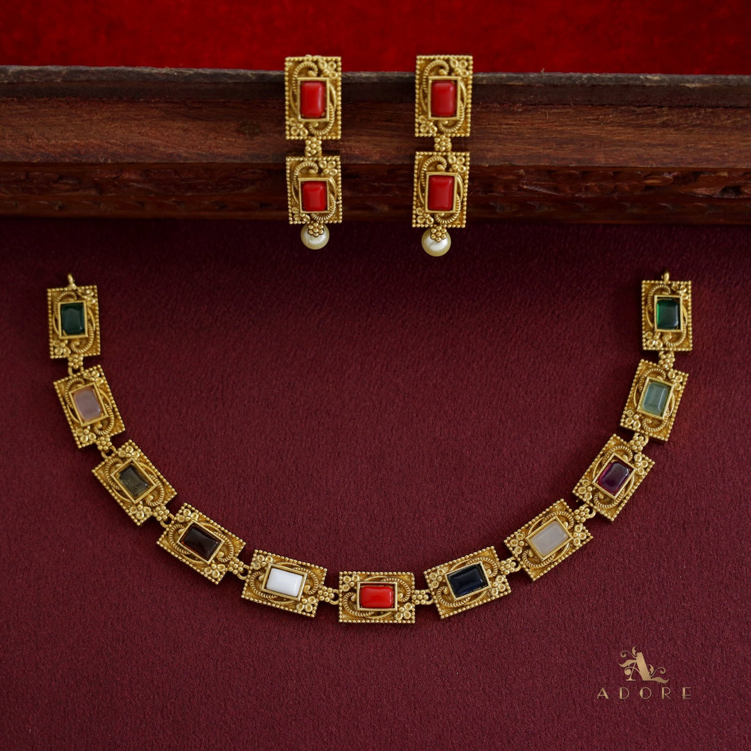 Revathy Short Neckpiece With Earring