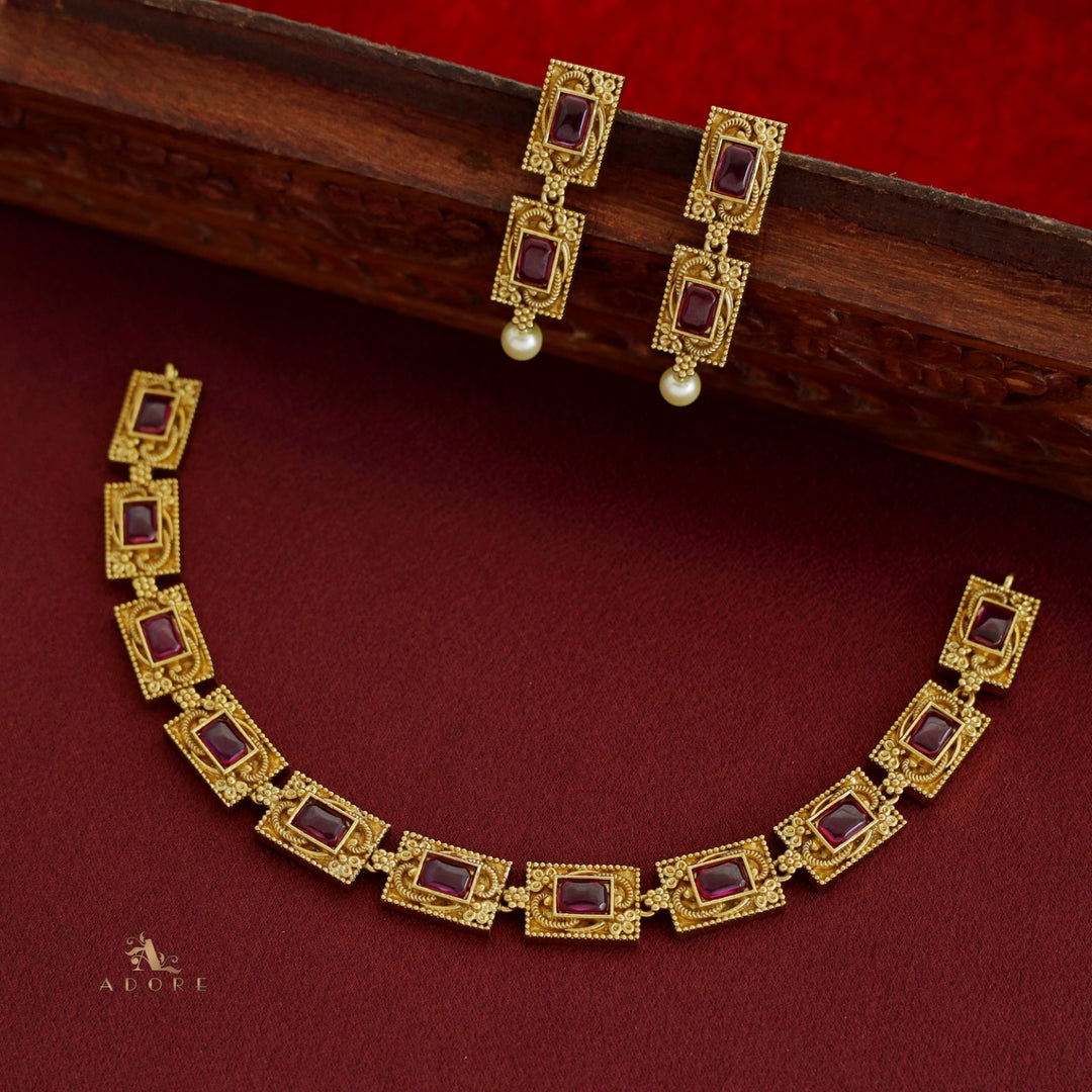 Revathy Short Neckpiece With Earring