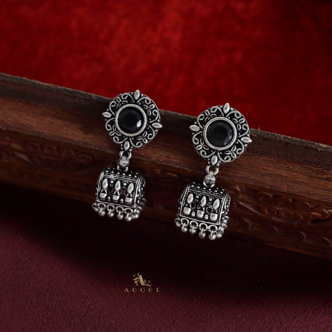 Nila Oxidized Jhumka