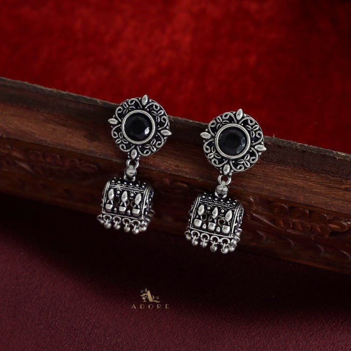Nila Oxidized Jhumka