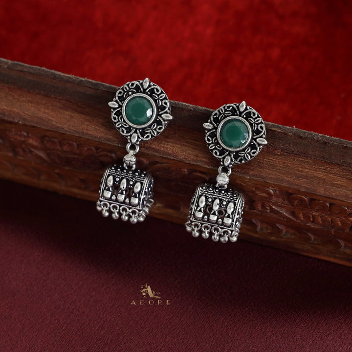 Nila Oxidized Jhumka