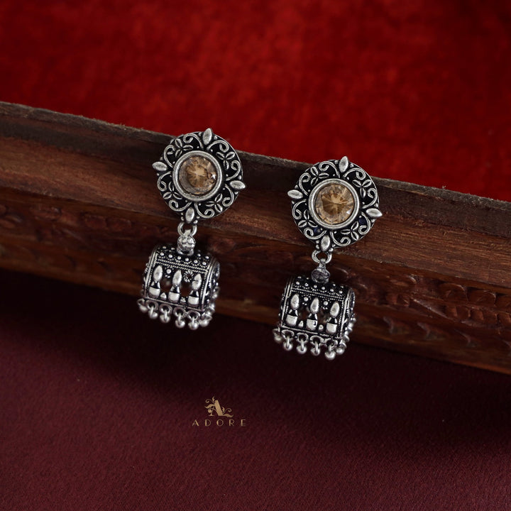 Nila Oxidized Jhumka