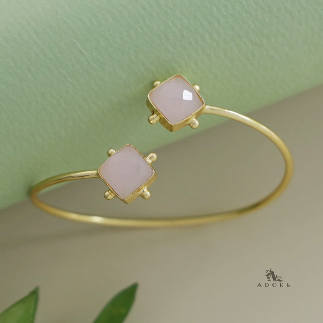 Golden Dotted Dual Glossy Square Bangle