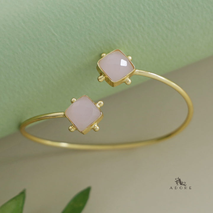 Golden Dotted Dual Glossy Square Bangle