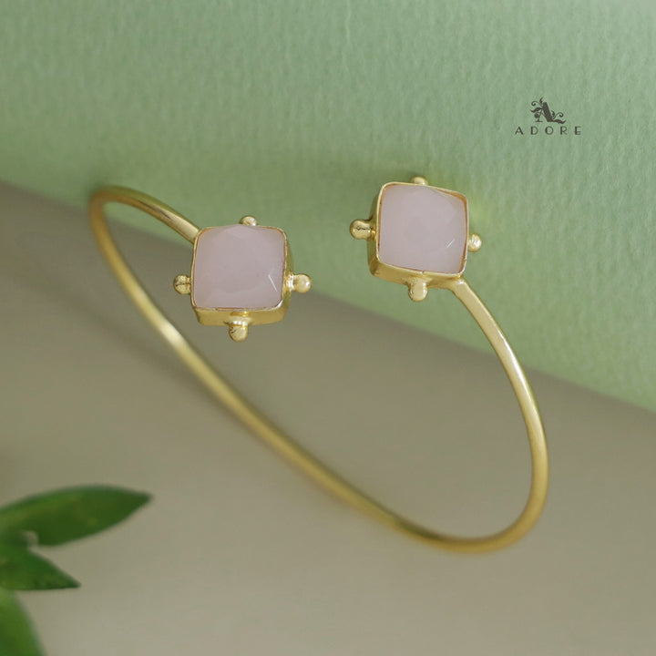 Golden Dotted Dual Glossy Square Bangle