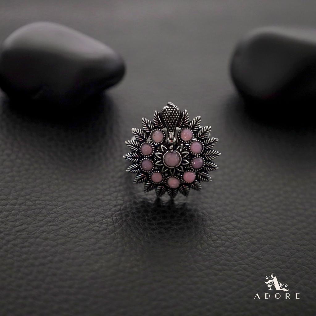 Marviya Flower Neckpiece With Drop + Ring