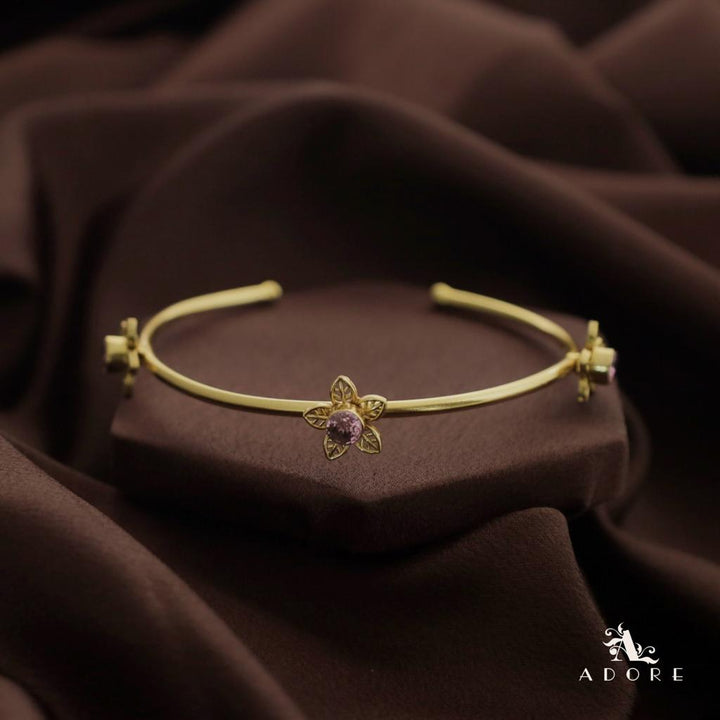 Golden Night Flower Glossy Bangle
