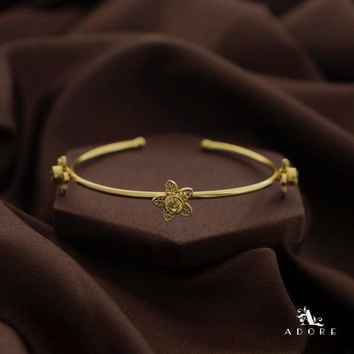 Golden Night Flower Glossy Bangle