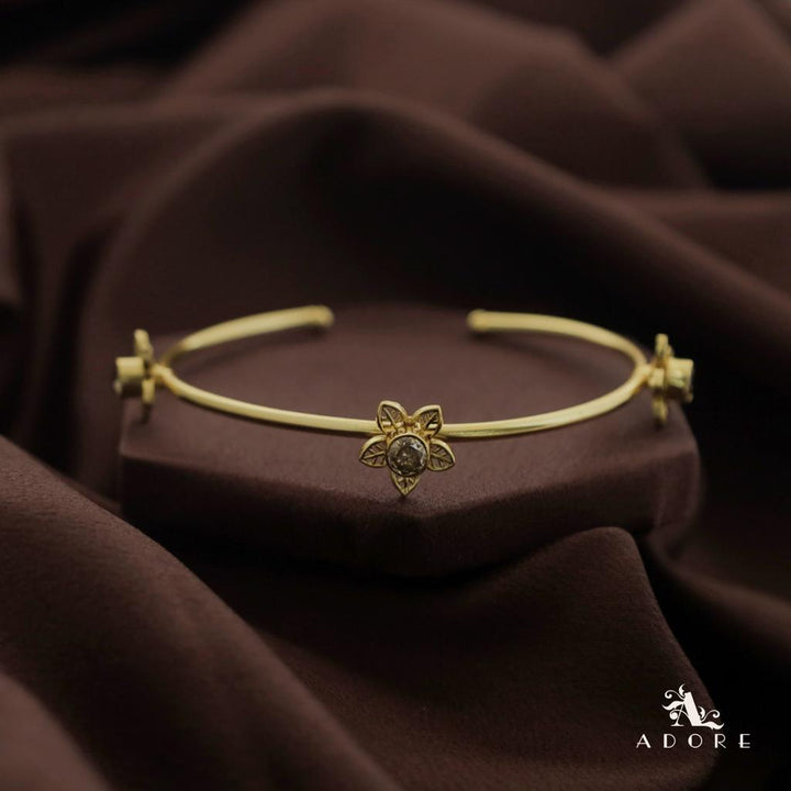 Golden Night Flower Glossy Bangle