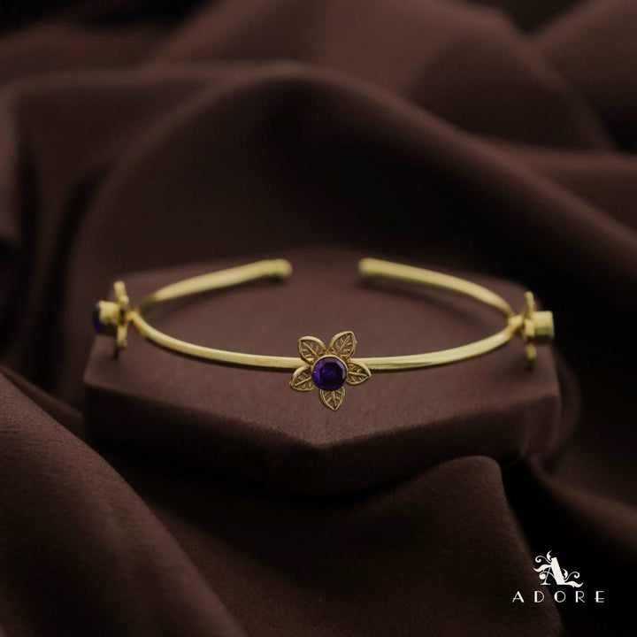 Golden Night Flower Glossy Bangle
