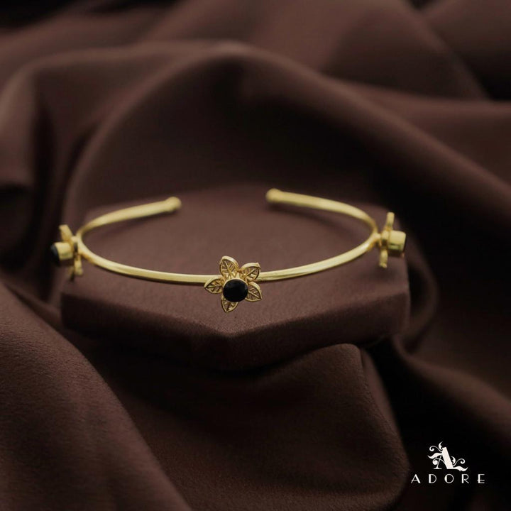 Golden Night Flower Glossy Bangle