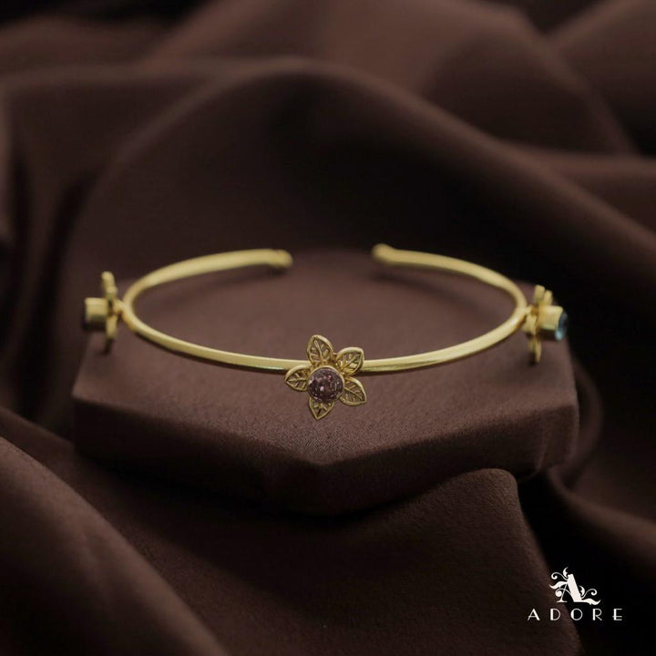 Golden Night Flower Glossy Bangle