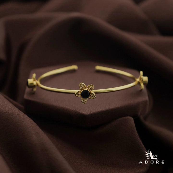 Golden Night Flower Glossy Bangle