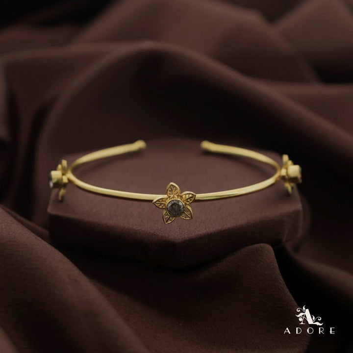 Golden Night Flower Glossy Bangle