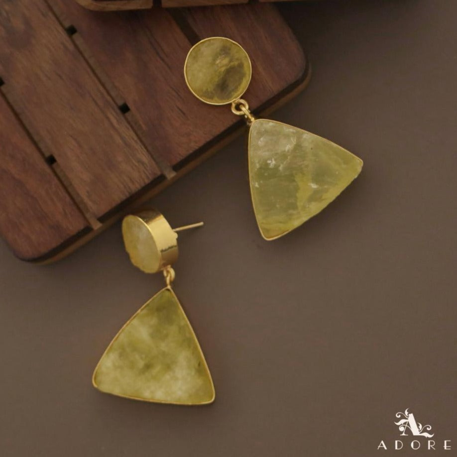 Raw Stone Triangle Earring (Colour Options)
