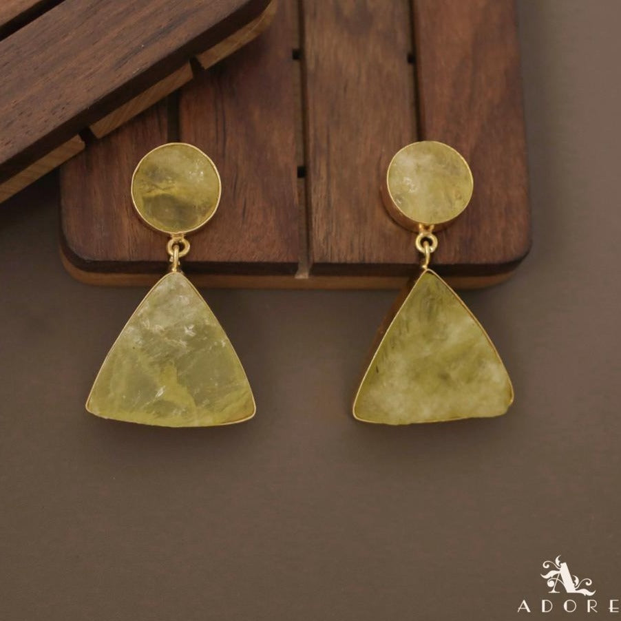 Raw Stone Triangle Earring (Colour Options)