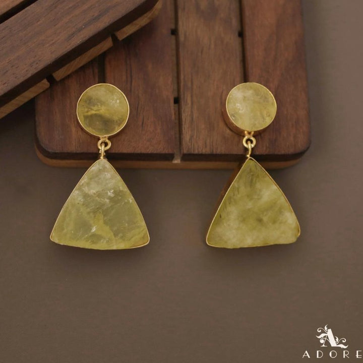 Raw Stone Triangle Earring (Colour Options)