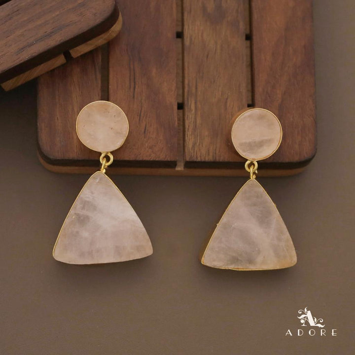 Raw Stone Triangle Earring (Colour Options)