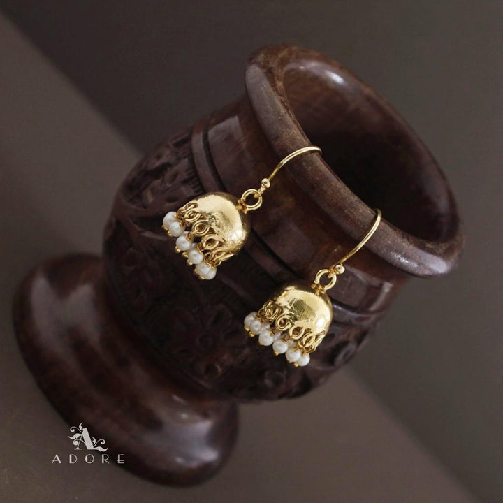 Medium Golden Pearl Jhumka Drop