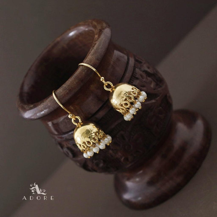 Medium Golden Pearl Jhumka Drop