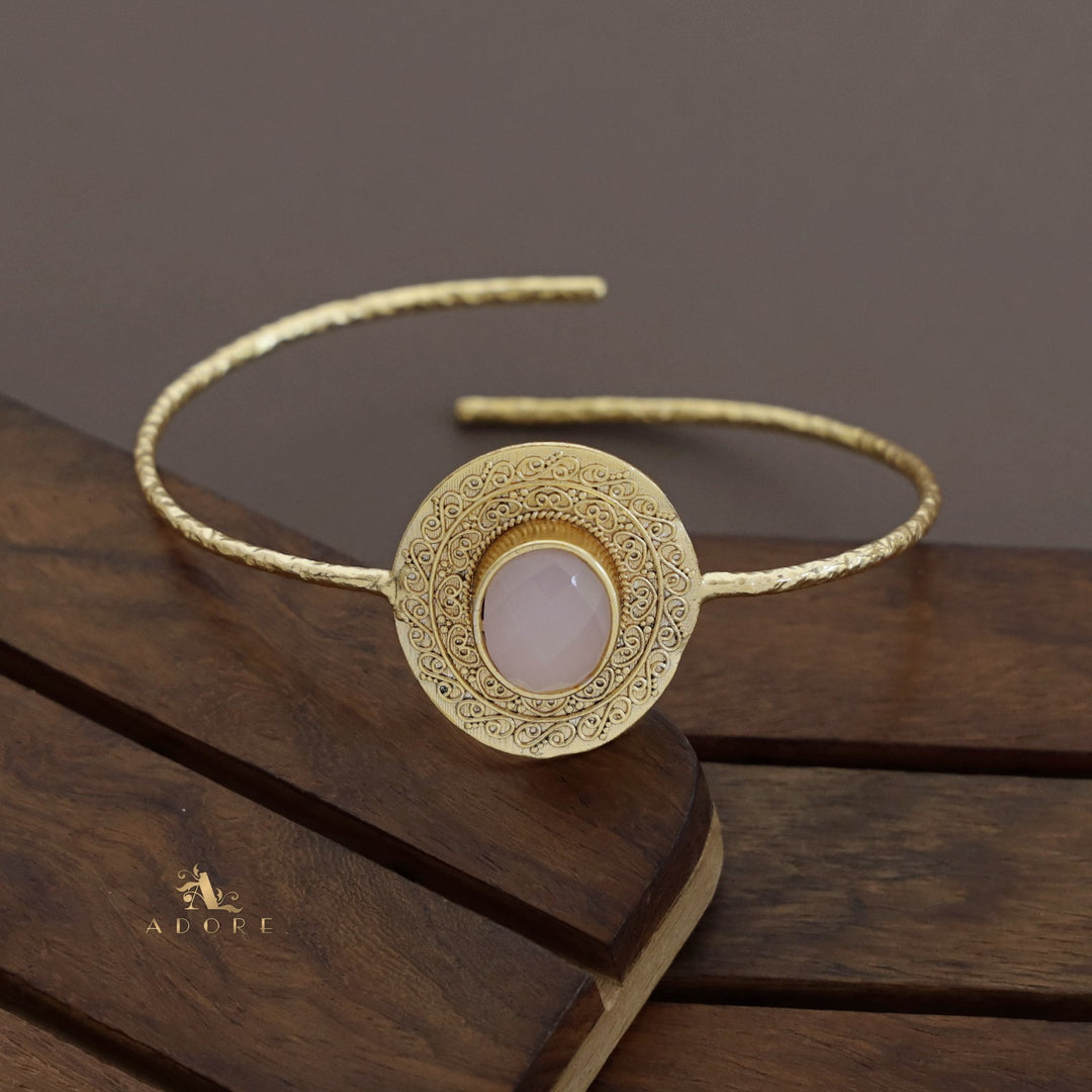 Golden Textured Glossy Oval Bangle Combo
