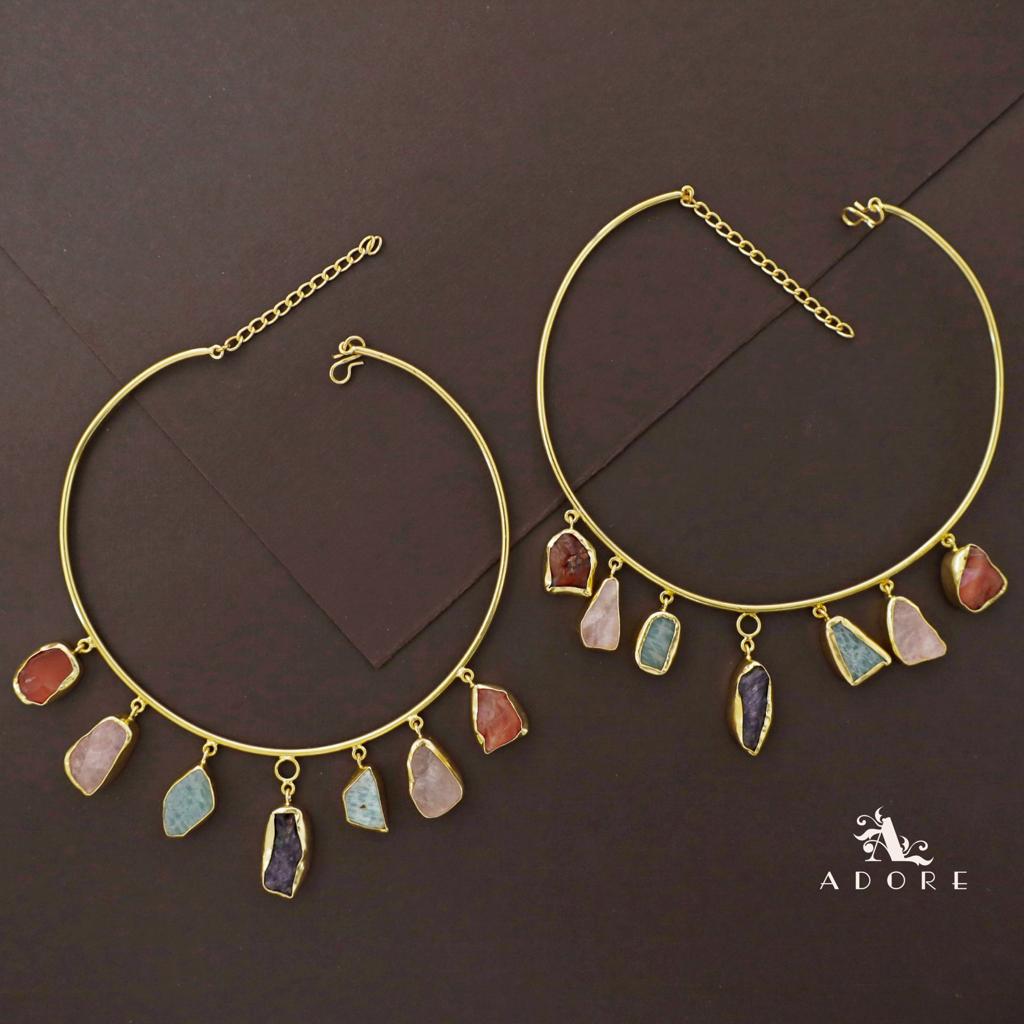 Golden 7 Raw Stone Neck Cuff