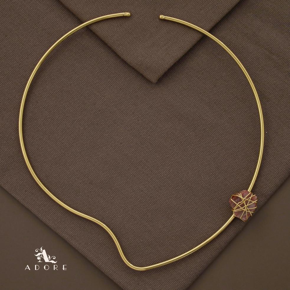 Alame Curvy Binded Raw Stone Neck Cuff