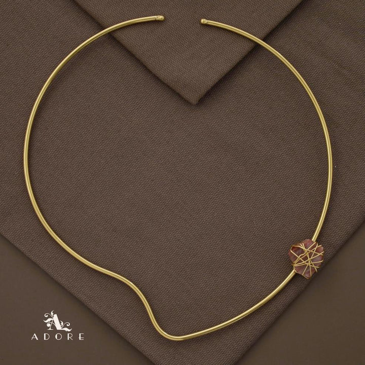 Alame Curvy Binded Raw Stone Neck Cuff