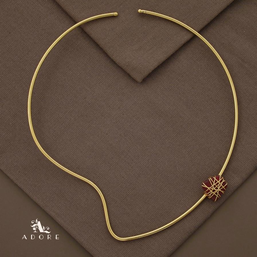 Alame Curvy Binded Raw Stone Neck Cuff