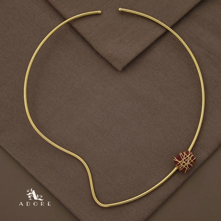 Alame Curvy Binded Raw Stone Neck Cuff