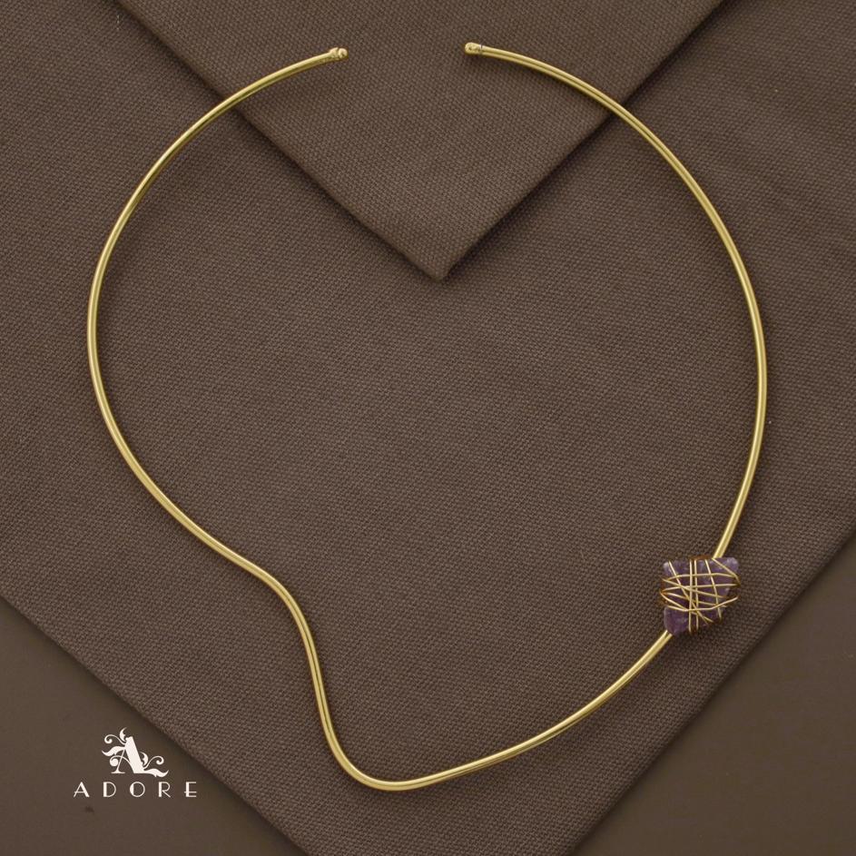Alame Curvy Binded Raw Stone Neck Cuff
