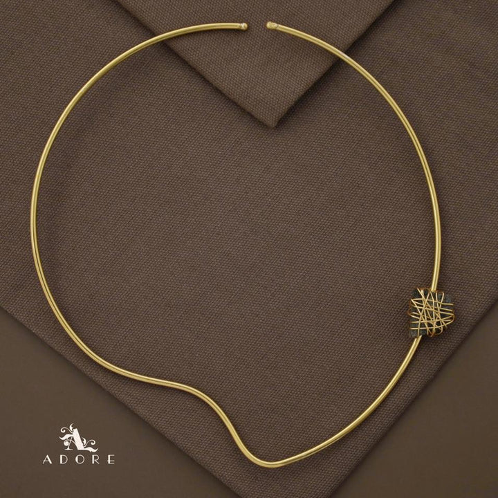 Alame Curvy Binded Raw Stone Neck Cuff