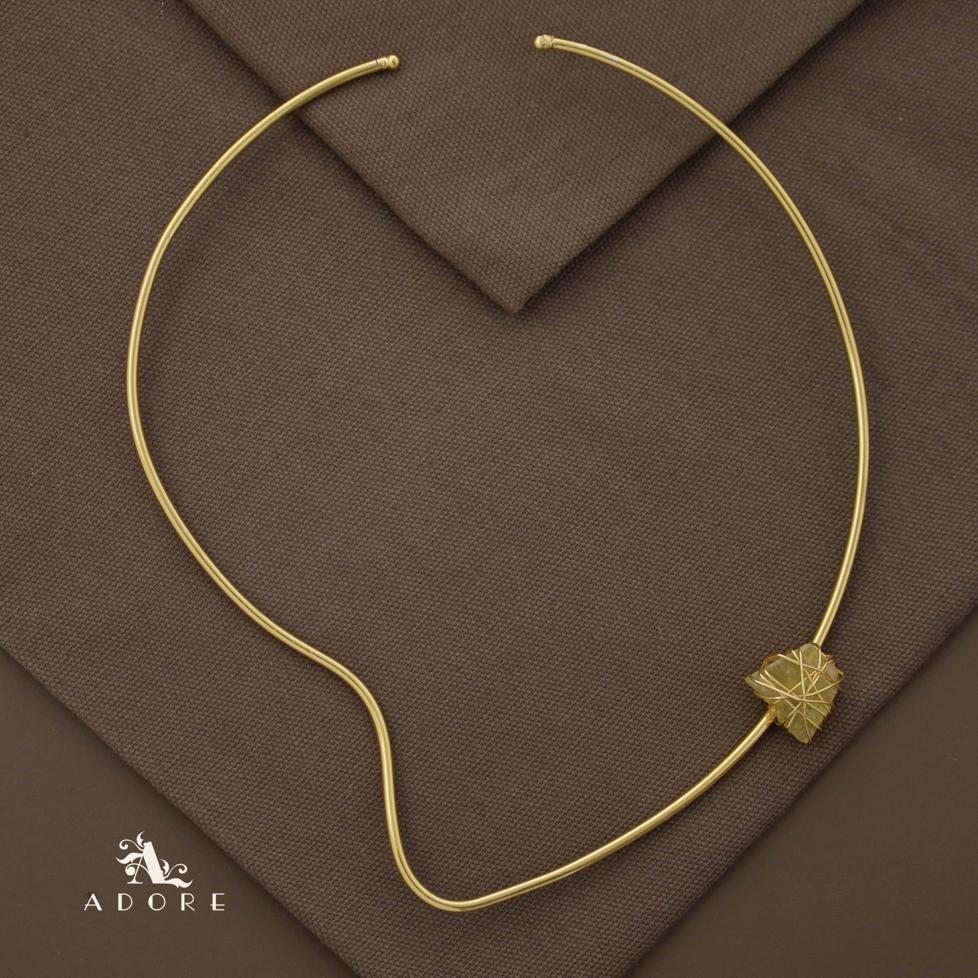 Alame Curvy Binded Raw Stone Neck Cuff