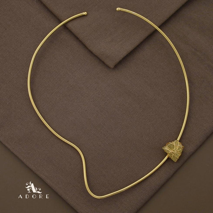 Alame Curvy Binded Raw Stone Neck Cuff