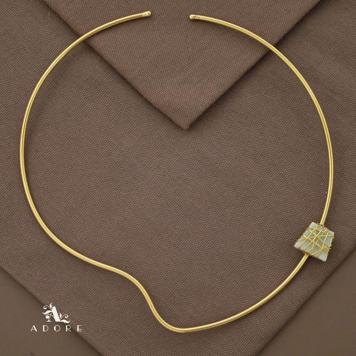 Alame Curvy Binded Raw Stone Neck Cuff