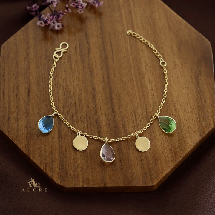 Golden Coin + Glossy Drop Bracelet