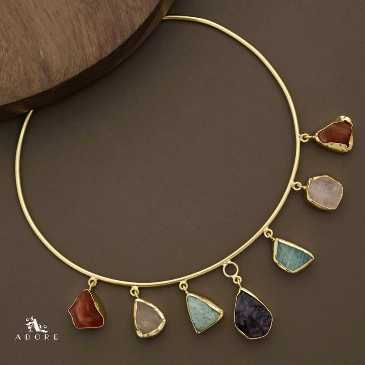 Golden 7 Raw Stone Neck Cuff