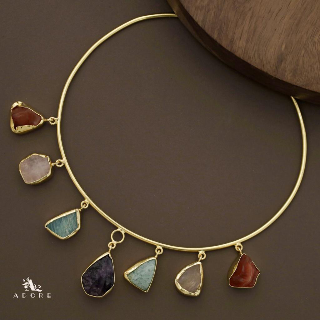 Golden 7 Raw Stone Neck Cuff