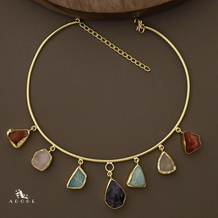 Golden 7 Raw Stone Neck Cuff