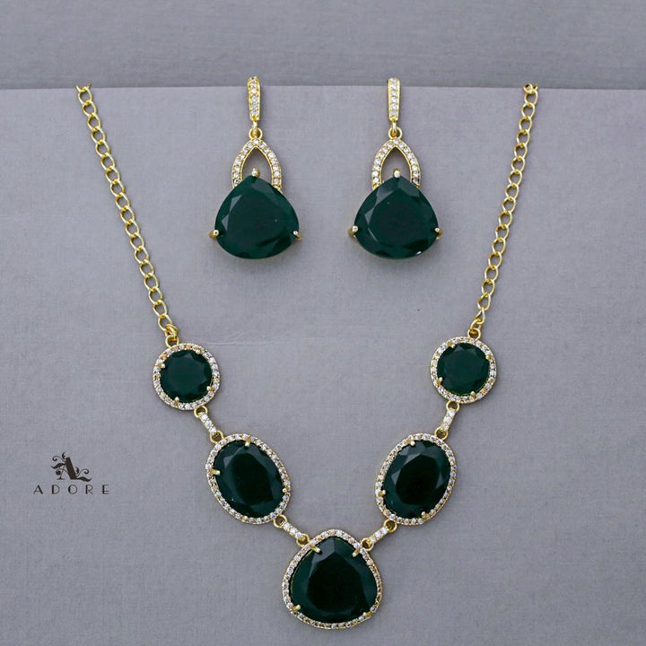 Taedra Multi Shape Glossy Neckpiece With Drop