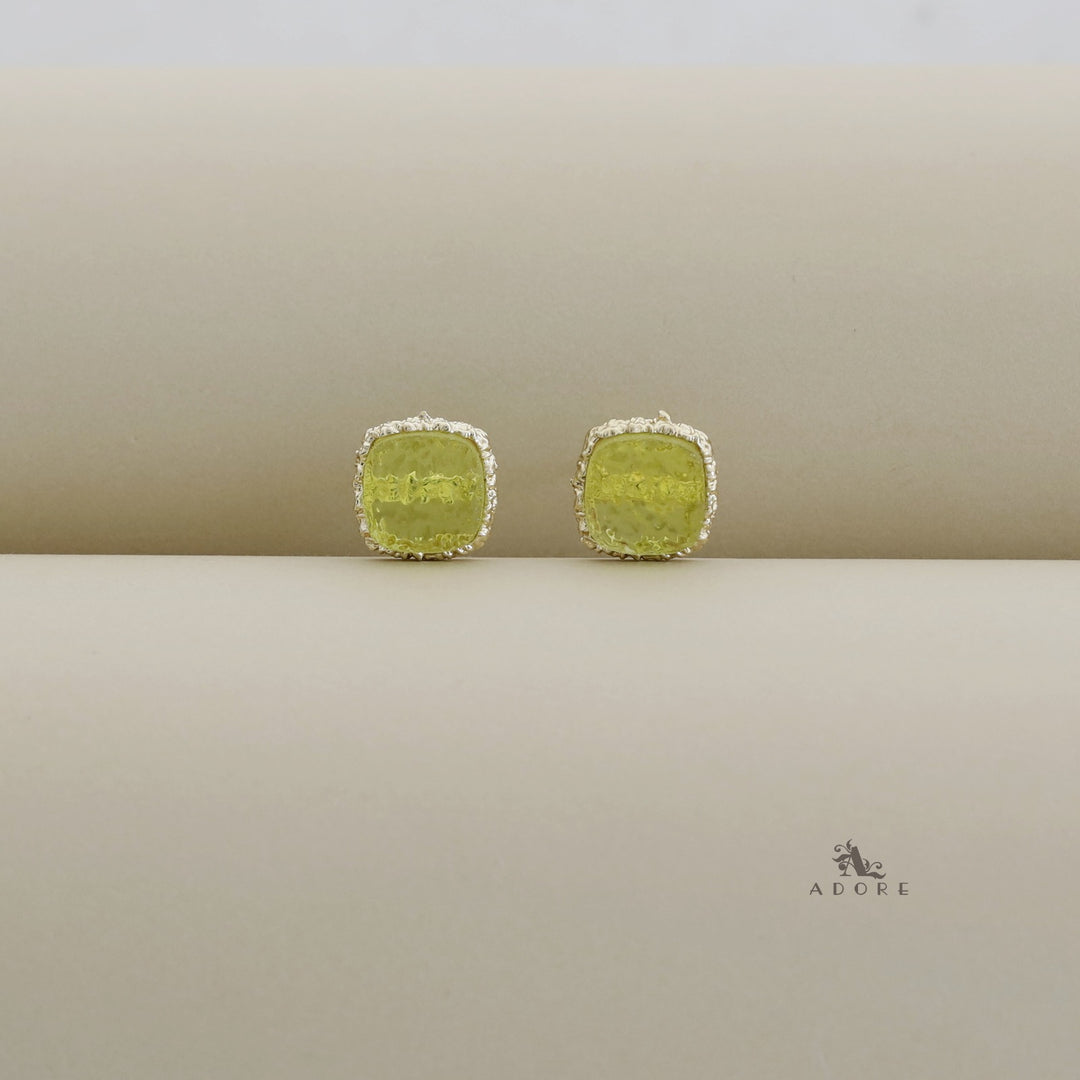 Textured Riana Square Stud