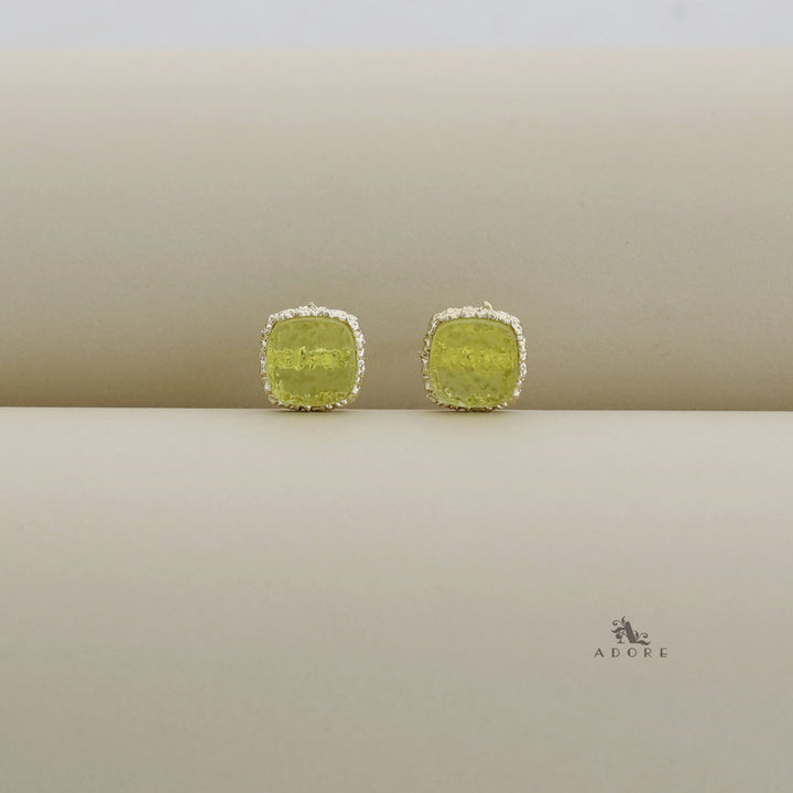 Textured Riana Square Stud