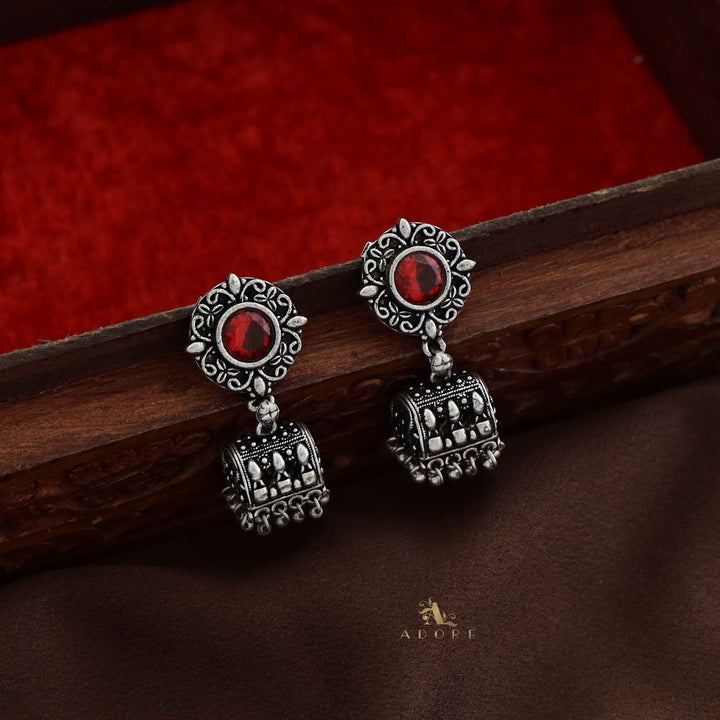 Nila Oxidized Jhumka