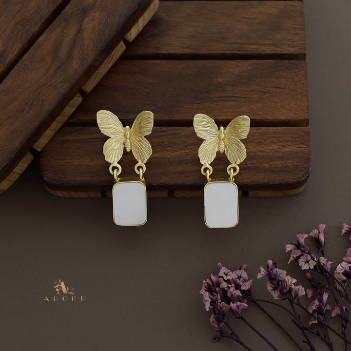 MOP Butterfly Rectangle Earring