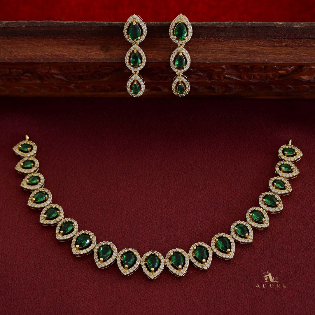 Tarinika Drop Short Neckpiece With Earring