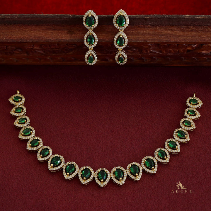 Tarinika Drop Short Neckpiece With Earring