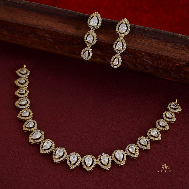 Tarinika Drop Short Neckpiece With Earring